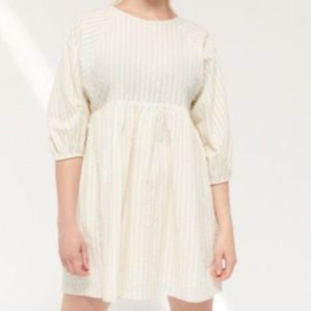 Urban Outfitters- Dobby Puff Sleeve Babydoll Dress